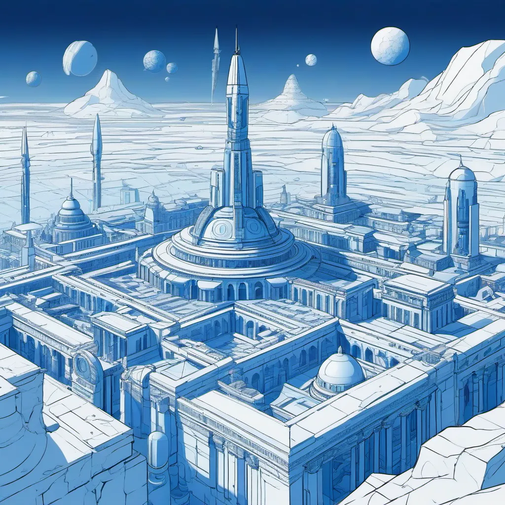 Drawing of an advanced civilization.